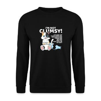Clumsy Cat Kitty Kitten For Gawky Cat Lovers - Unisex Pullover - Schwarz - Vorne - Alina (178cm) & Michal (187cm)