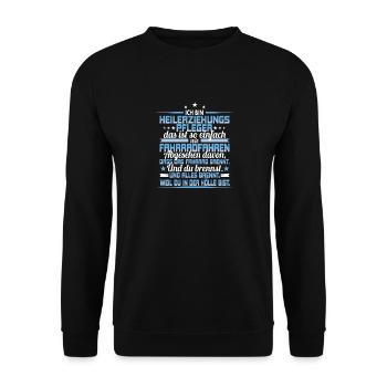 Ich bin Heilerziehungspfleger - Spruch - Unisex Pullover - Schwarz - Vorne - Alina (178cm) & Michal (187cm)