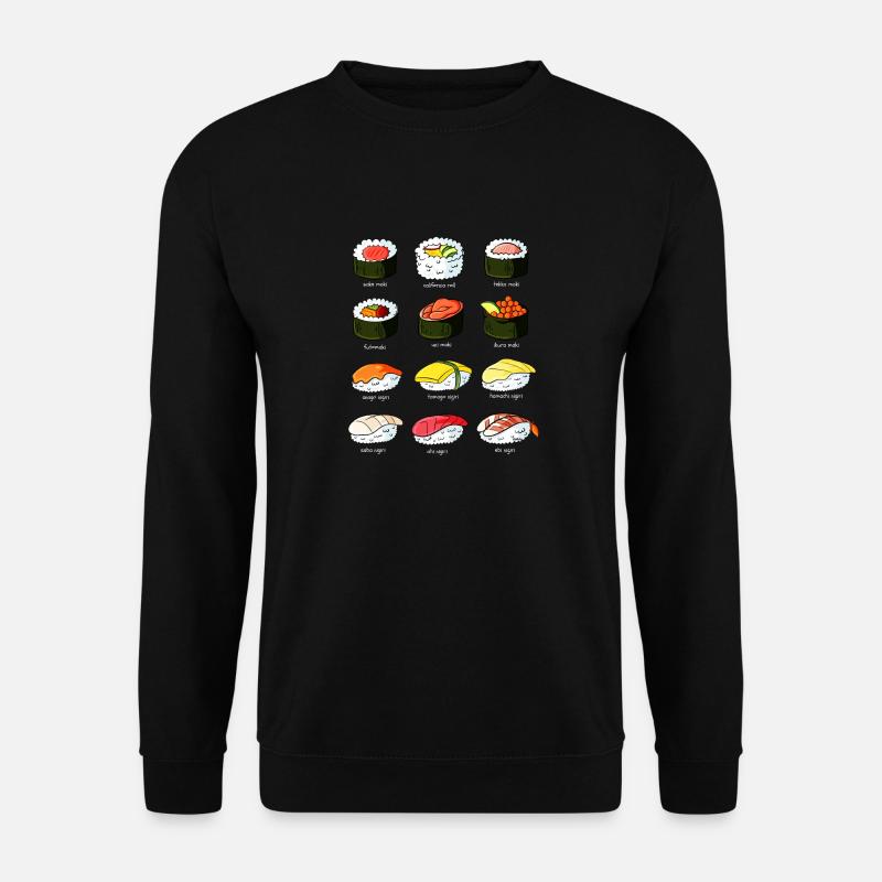 Types de costume de contour de sushi - Sweat-shirt Unisexe - noir