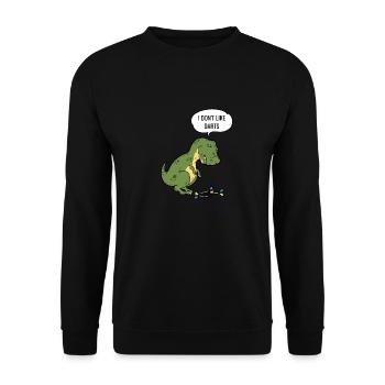 Jeu de fléchettes T-Rex Dinosboard Pun - Sweat-shirt Unisexe - noir - Devant - Alina (178cm) & Michal (187cm)