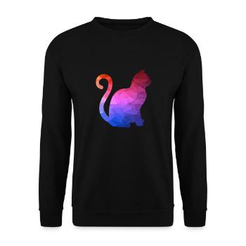 Geometric Animal Geometric Animal Cat - Unisex Sweatshirt - black - Front - Alina (178cm) & Michal (187cm)