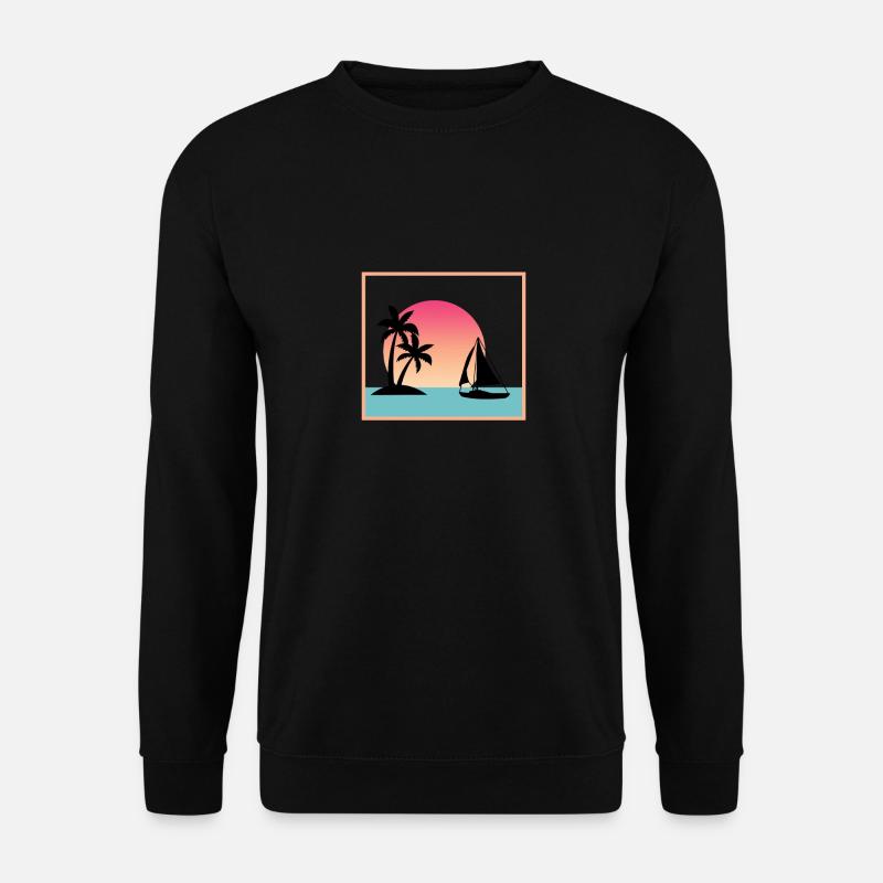 Segel Boot - Unisex Pullover - Schwarz