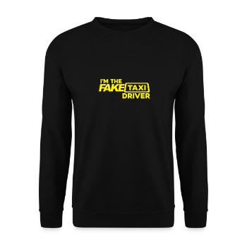 funny fake taxi gift - Unisex Sweatshirt - black - Front - Alina (178cm) & Michal (187cm)