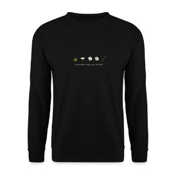 Motivation: Life cycle of the dandelion gift - Unisex Sweatshirt - black - Front - Alina (178cm) & Michal (187cm)