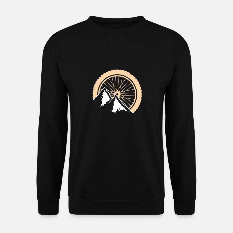 Mountainbike Rad Berge Logo Silhouette - Unisex Pullover - Schwarz