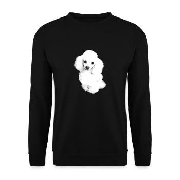 Süßer Pudel Welpe - Unisex Pullover - Schwarz - Vorne - Alina (178cm) & Michal (187cm)