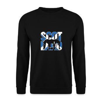 Scotland Rugby 2019 Fans Kit for Scottish - Unisex Sweatshirt - black - Front - Alina (178cm) & Michal (187cm)