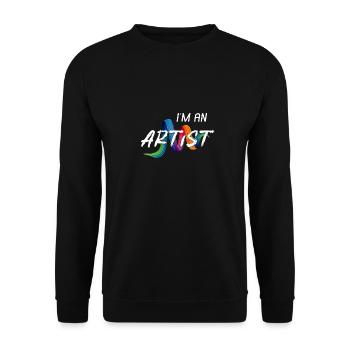 Künstler - Unisex Pullover - Schwarz - Vorne - Alina (178cm) & Michal (187cm)
