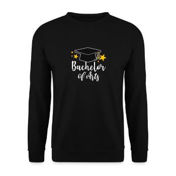 Bachelor of Arts Gift Graduation - Unisex Sweatshirt - black - Front - Alina (178cm) & Michal (187cm)