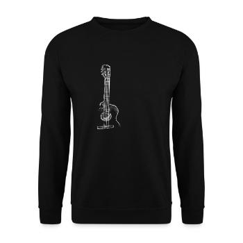 Guitar Tee, Music print, Musician product - Unisex Sweatshirt - black - Front - Alina (178cm) & Michal (187cm)