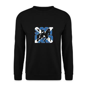 Scotland Rugby 2019 Fans Kit for Scottish - Unisex Sweatshirt - black - Front - Alina (178cm) & Michal (187cm)