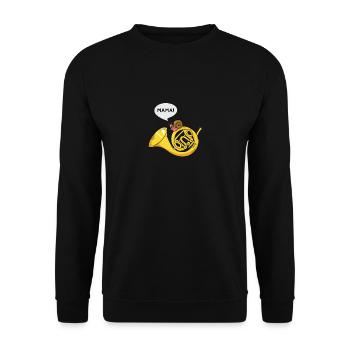 Snail French Horn Shell Pun Musician Gift - Unisex Pullover - Schwarz - Vorne - Alina (178cm) & Michal (187cm)
