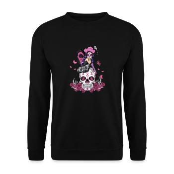 breast cancer girl pink awareness head cancer - Unisex Pullover - Schwarz - Vorne - Alina (178cm) & Michal (187cm)