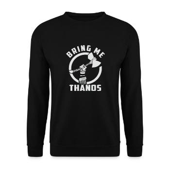 bring me Thanos stormbreaker black and white shirt - Sweat-shirt Unisexe - noir - Devant - Alina (178cm) & Michal (187cm)