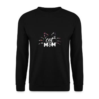 cat mom animals lovely cute my best pet friend cat - Unisex Pullover - Schwarz - Vorne - Alina (178cm) & Michal (187cm)