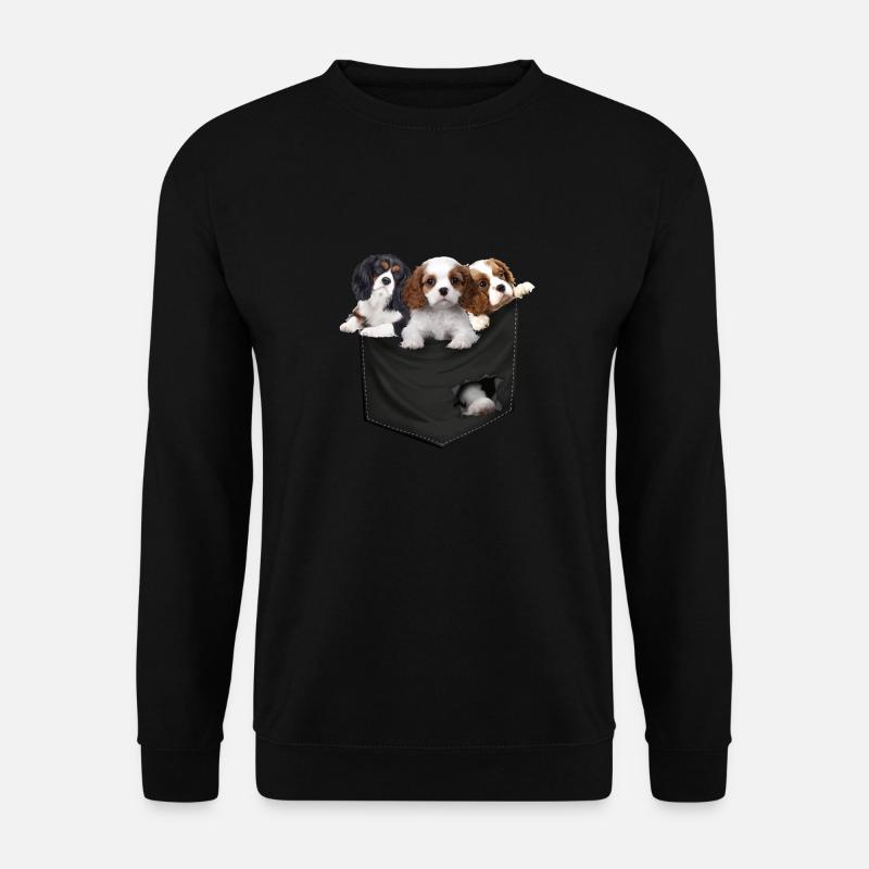 Cavalier King Charles Spaniel Pocket Mid Classic - Sweat-shirt Unisexe - noir