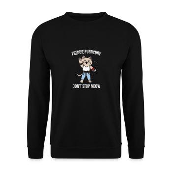 Freddie Purrcury don't stop meow cat gift - Unisex Sweatshirt - black - Front - Alina (178cm) & Michal (187cm)