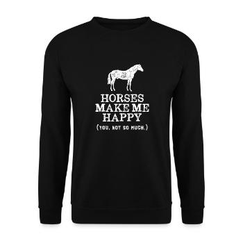 horses make me happy you not so much horse - Unisex Pullover - Schwarz - Vorne - Alina (178cm) & Michal (187cm)