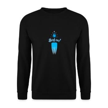 Surfbrett blau - Unisex Pullover - Schwarz - Vorne - Alina (178cm) & Michal (187cm)