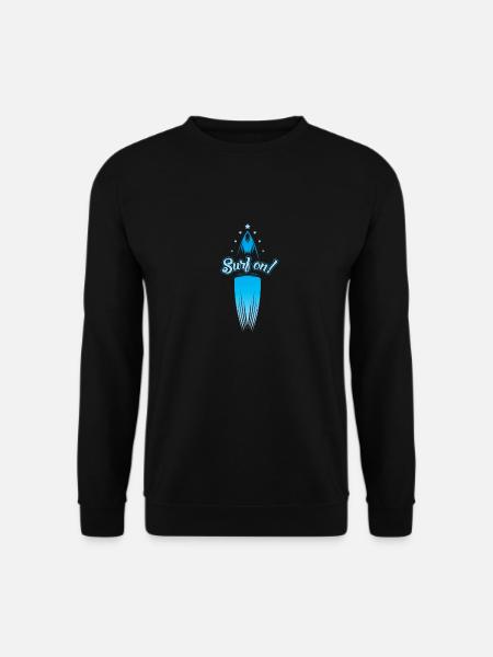 Surfbrett blau - Unisex Sweatshirt - black