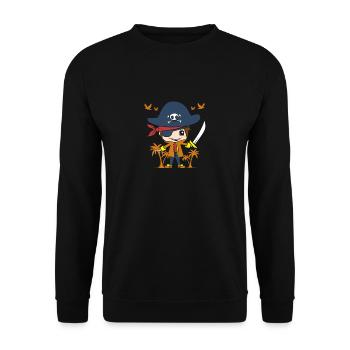 Pirat Süßer Kleiner Junge Pirats Piraten Kleines - Unisex Pullover - Schwarz - Vorne - Alina (178cm) & Michal (187cm)