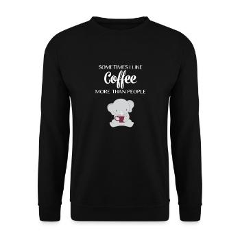Elephant elephant - elephant fan - coffee - Unisex Sweatshirt - black - Front - Alina (178cm) & Michal (187cm)