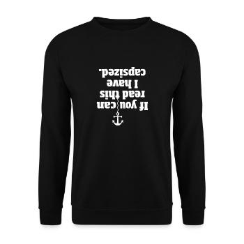 Wenn du das lesen kannst bin ich gekentert - Unisex Pullover - Schwarz - Vorne - Alina (178cm) & Michal (187cm)