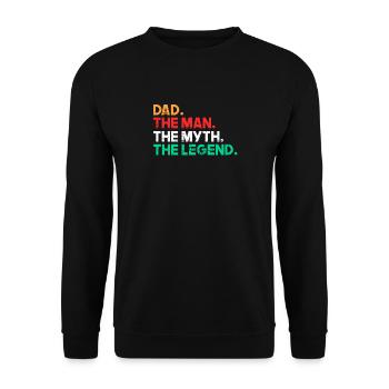 Vater - Mann - Mythos - Legende - Unisex Sweatshirt - black - Front - Alina (178cm) & Michal (187cm)