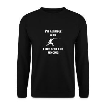 Fechten Fechter Degen Schwertkampf Training - Unisex Pullover - Schwarz - Vorne - Alina (178cm) & Michal (187cm)