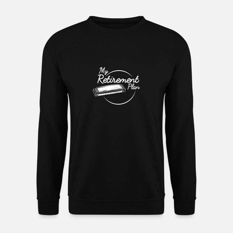 Mundharmonika Ruhestand Blues Musik Instrument - Unisex Pullover - Schwarz