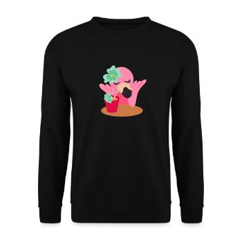 Flamingo Süß Mädchen - Unisex Sweatshirt - black - Front - Alina (178cm) & Michal (187cm)