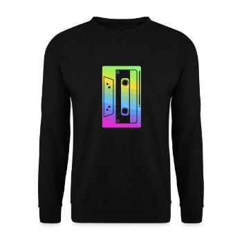 Retro Cassette Tape product | 80s and 90s Neon - Unisex Sweatshirt - black - Front - Alina (178cm) & Michal (187cm)