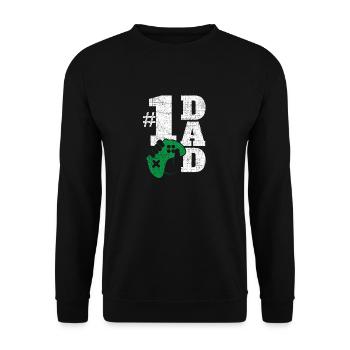 Number 1 Dad Gamer - Unisex Pullover - Schwarz - Vorne - Alina (178cm) & Michal (187cm)
