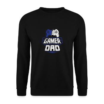 Gamer Dad - Unisex Pullover - Schwarz - Vorne - Alina (178cm) & Michal (187cm)