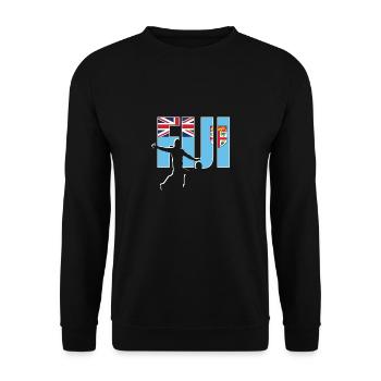 Kit de ventilateurs Fiji Rugby 2019 pour les supporters fidjiens, - Sweat-shirt Unisexe - noir - Devant - Alina (178cm) & Michal (187cm)