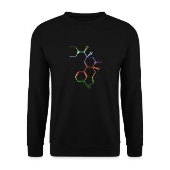 LSD Strukturformel Molekül A. Hofmann Bicycle Day - Unisex Pullover - Schwarz - Vorne - Alina (178cm) & Michal (187cm)