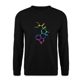 LSD Strukturformel Molekül A. Hofmann Bicycle Day - Unisex Pullover - Schwarz - Vorne - Alina (178cm) & Michal (187cm)