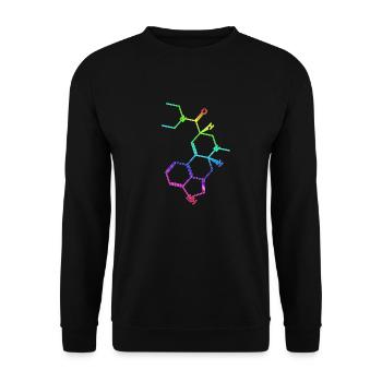 LSD Strukturformel Molekül A. Hofmann Bicycle Day - Unisex Pullover - Schwarz - Vorne - Alina (178cm) & Michal (187cm)