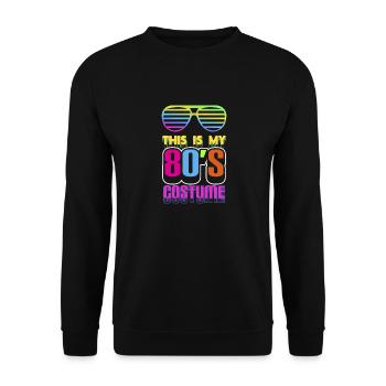 80s product, This Is My 80s Costume Tee, Neon 80s - Unisex Sweatshirt - black - Front - Alina (178cm) & Michal (187cm)
