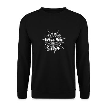 Salsa Tanzen Latin Salsero Tänzer Tanzlehrer - Unisex Sweatshirt - black - Front - Alina (178cm) & Michal (187cm)