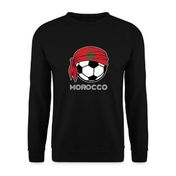 Marokko Fußball Fans Kit 2019 Fußball Fans, - Unisex Pullover - Schwarz - Vorne - Alina (178cm) & Michal (187cm)