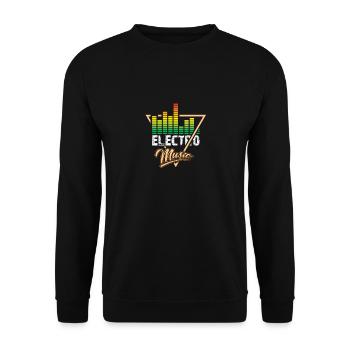 Electro Music Logo - Unisex Pullover - Schwarz - Vorne - Alina (178cm) & Michal (187cm)