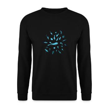 Diving with Fish - Unisex Sweatshirt - black - Front - Alina (178cm) & Michal (187cm)