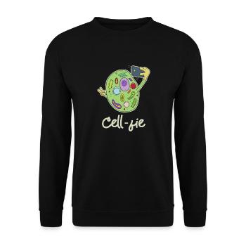 Funny Science Tee, Chemistry design, CellFie - Unisex Sweatshirt - black - Front - Alina (178cm) & Michal (187cm)