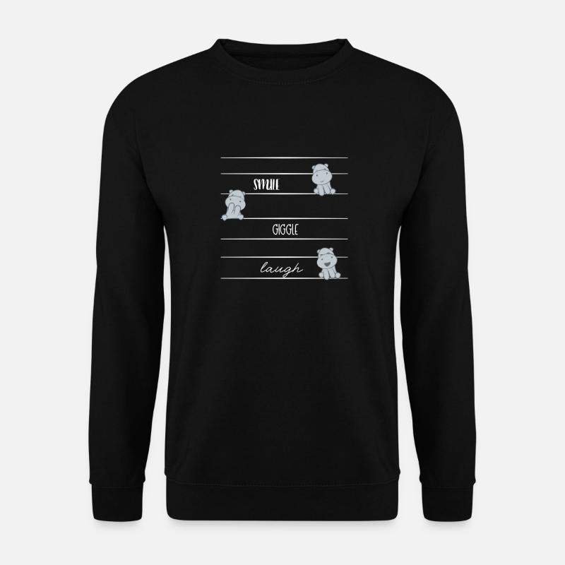 Flusspferd – Hippopotamus - Hippo - Lachen - Unisex Pullover - Schwarz
