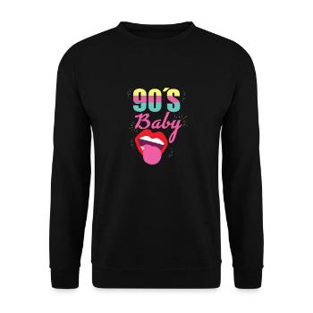 90's Baby Design - Unisex Sweatshirt - black - Front - Alina (178cm) & Michal (187cm)