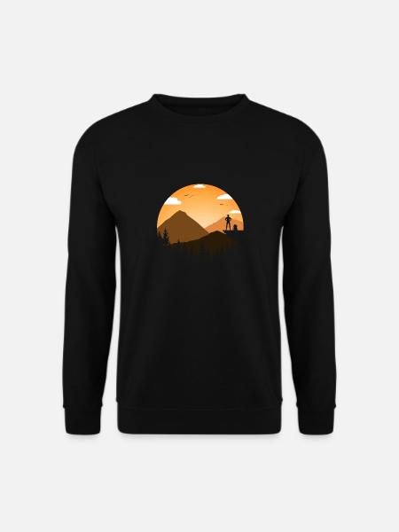Forêt de montagnes au lever du soleil - Sweat-shirt Unisexe - noir
