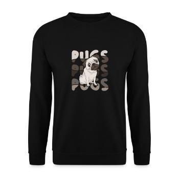 Mops - Unisex Pullover - Schwarz - Vorne - Alina (178cm) & Michal (187cm)