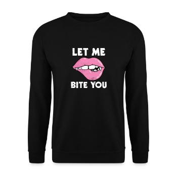 Cadeau de vampire d'Halloween se mordant les lèvres - Sweat-shirt Unisexe - noir - Devant - Alina (178cm) & Michal (187cm)