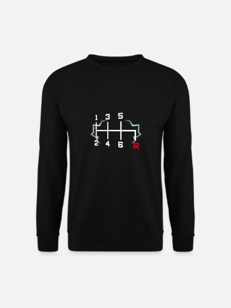 6 Geschwindigkeiten Auto Tee, Schaltgetriebe, Auto Design - Unisex Pullover - Schwarz